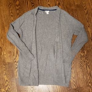 Gray cardigan sweater